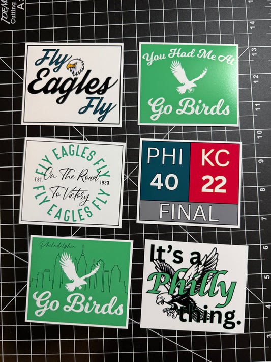 Pack of 6 - Eagles Football Magnets - Option B