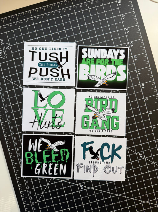 Pack of 6 - Eagles Football Magnets - Option A