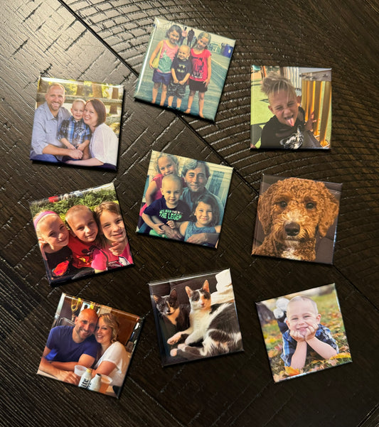 Set of 9 Custom Photo Magnets 2x2"