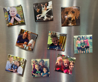 Set of 9 Custom Photo Magnets 2x2"